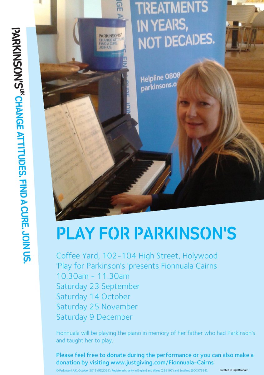 CoffeeYard's tweet photo. Catch @FionnPR here 2moro tinkling the ivories for @ParkinsonsUK from 10.30-11.30am. #PlayforParkinsons #GiveGenerously #Charity https://t.co/A0KuuOJsLe