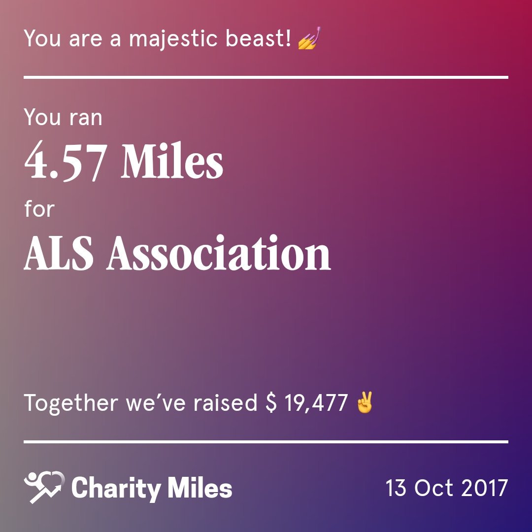 APDAmidwest's tweet photo. 4.57 @CharityMiles for @alsassociation. Thx 2 #JNJ &amp; @DonateAPhoto. 
https://t.co/ulJ2xLV9w8 https://t.co/7UUUj08T05