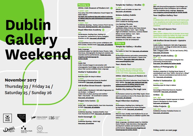 DubGalleryWknd's tweet photo. We are delighted to host 86 events this year, including 47 exhibitions,18 free guided tours,6 openings + 7 family- friendly events. #DGW2017 https://t.co/MDjwsYgP5e