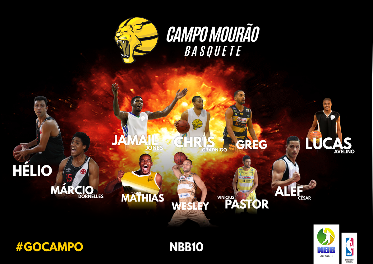 CMBasquete's tweet photo. Campo Mourão Basquete no NBB10!!! #nbb10 #nbb10caixa #gocampo https://t.co/n5qiQVLrGx