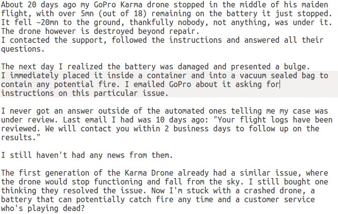 Paul_da_Silva's tweet photo. Hey @GoPro, any way you can answer my 20 days old ticket about a my Karma drone stopping mid-flight, on its first flight, without reason? https://t.co/a53K2hwEER