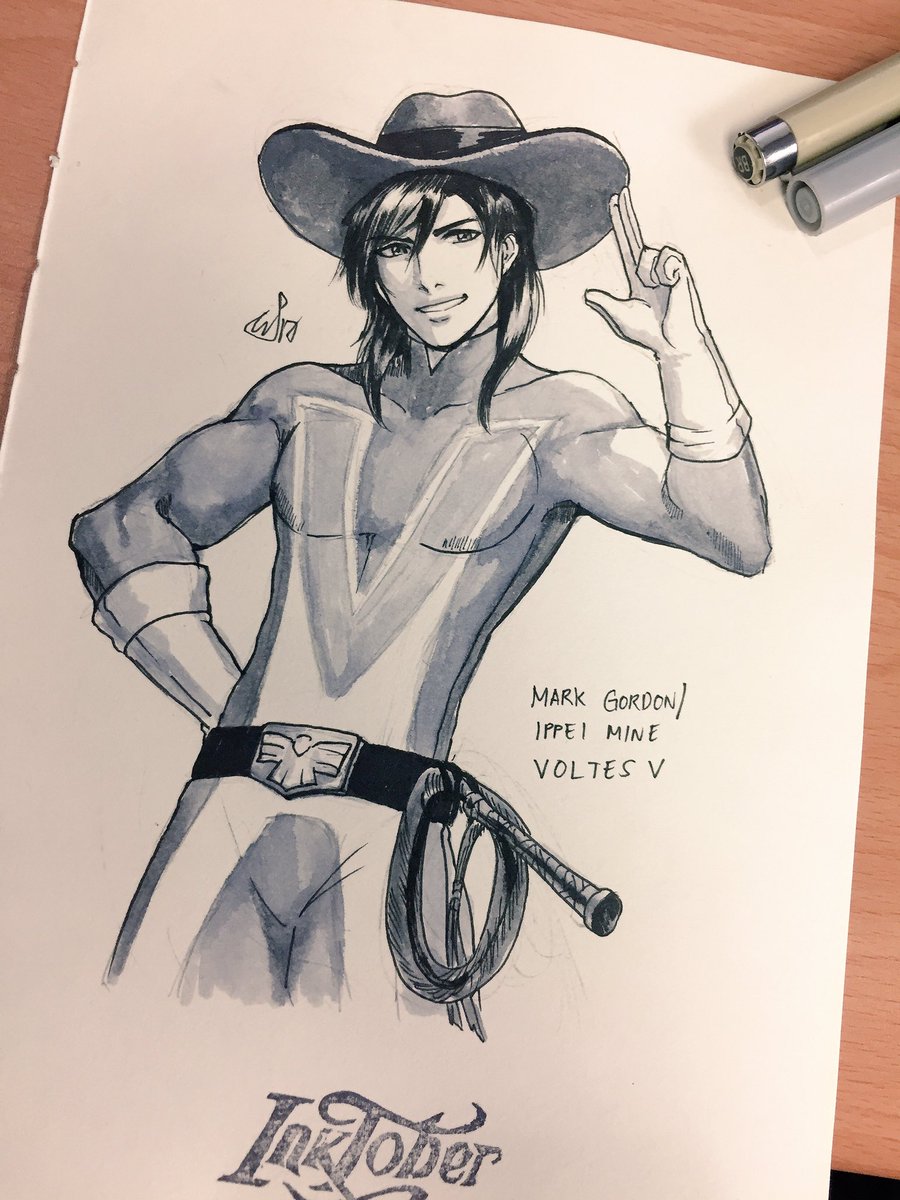 nikkipettt's tweet photo. #Inktober day 13 - #MarkGordon / #IppeiMine from #VoltesV (1/2) :3 https://t.co/jipa7Adcvs