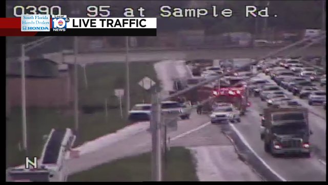 Crash on I-95 SB at Sample Rd #traffic https://t.co/wdA1dFRu7G