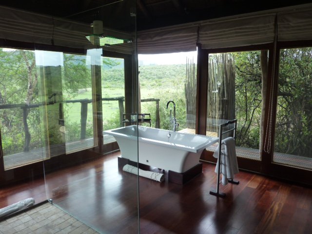 CIPHE's tweet photo. Now this is a bathroom with a view. Taken by Lesley Kemp at the Puma Game Reserve, South Africa. #AmazingBathrooms #BookUsIn #FridayFun https://t.co/qYScuRPgk1