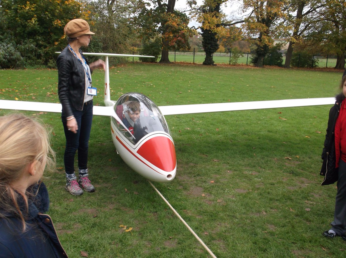 BarleySchool's tweet photo. The children had great fun looking and learning all about the glider this morning https://t.co/BTQf8KDlxA