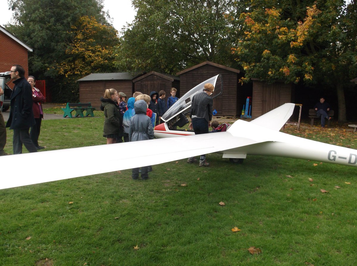 BarleySchool's tweet photo. The children had great fun looking and learning all about the glider this morning https://t.co/BTQf8KDlxA