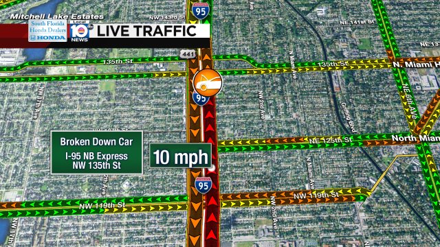 Broken Down Car on I-95 NB Express at NW 135th St #traffic https://t.co/2KVU9u98VC