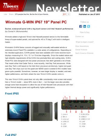 Winmate G-WIN IP67 19" Panel PC  @WinmateNews catalogindustry.com/en/Document/34…
