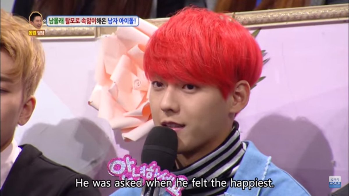 Peniel was asked when he felt the happiest ...