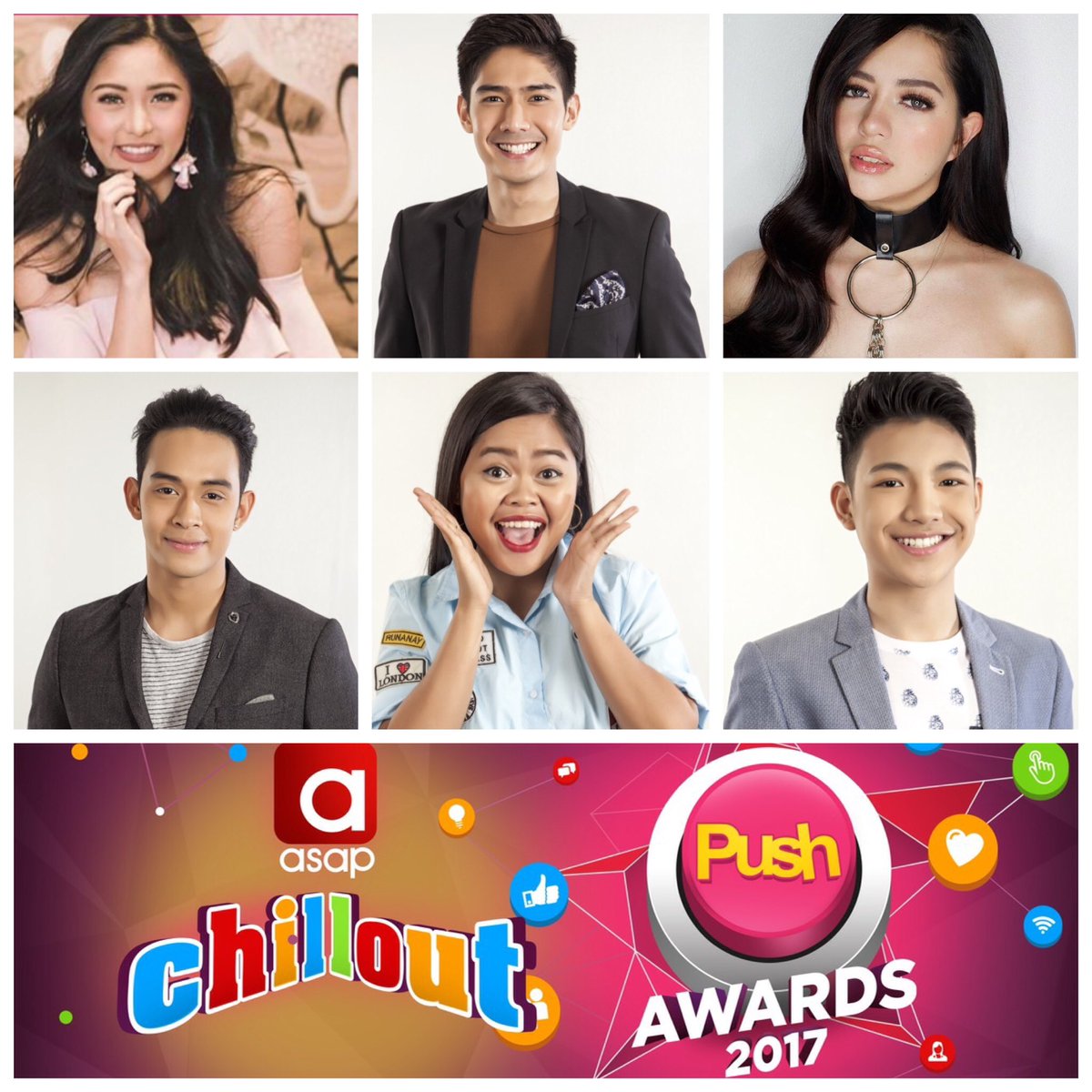 ASAPOfficial's tweet photo. Makisaya kasama ang ating trending kapamilya stars this Sunday on #PushAwards2017onASAPChillout ! Just go to https://t.co/deUKb9FRsa https://t.co/ginwoikZPh