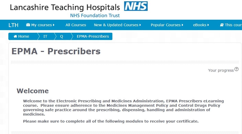 EntAppsLthtr's tweet photo. Enterprise Wide Applications Training Team are proud to announce that the EPMA Prescribers eLearning course is  now LIVE for Trust-wide use https://t.co/CqP7oBa4sz