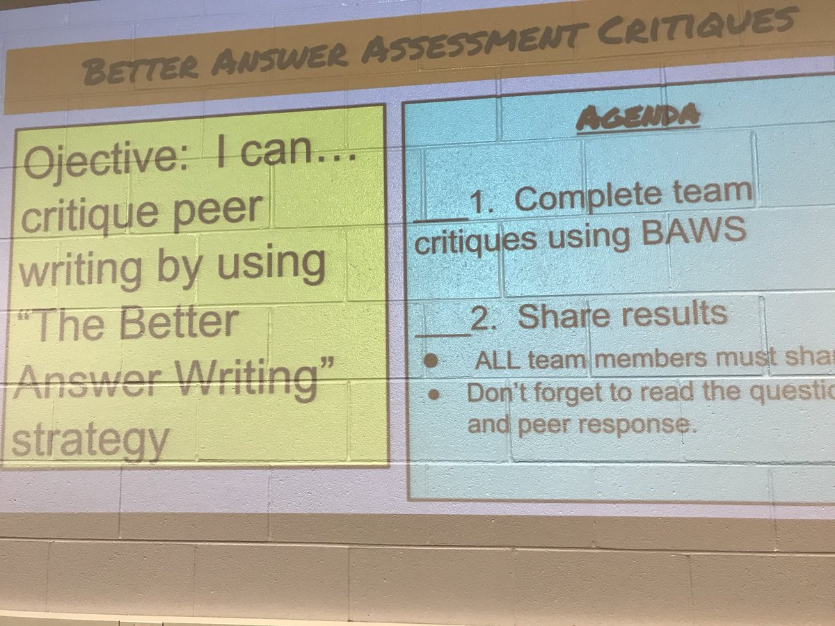 WakefieldMedia's tweet photo. Cunningham Ss apply BAWS to critique peer writing @WakefieldMiddle #teachtotheedges Loving our new Think Lab space. Thanks @WakefieldMSPTSA https://t.co/kKyIITX82t