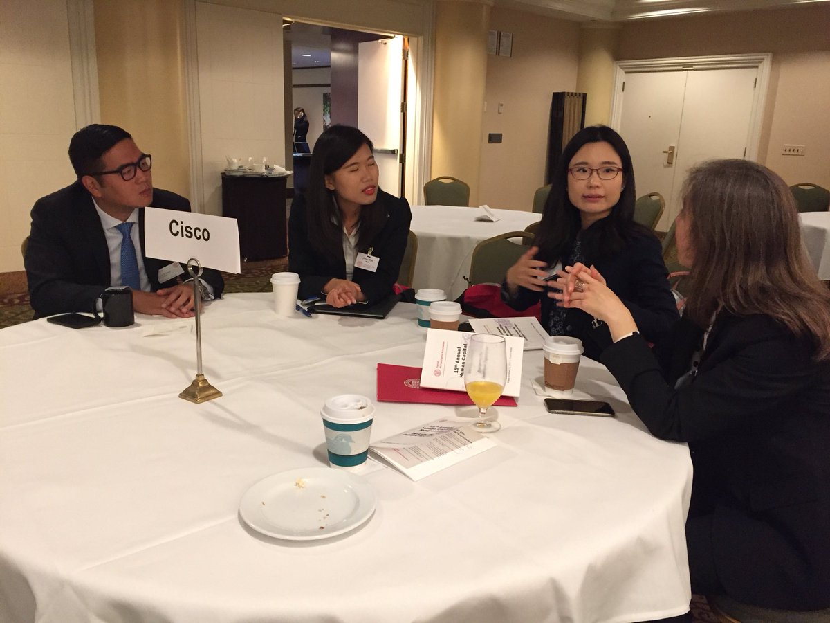 emma_etheridge's tweet photo. Students exchanging ideas at the @Cisco table at #HCASymposium . Thank you Cisco! @CornellMBA @cornellilr https://t.co/uxcwiOnISj