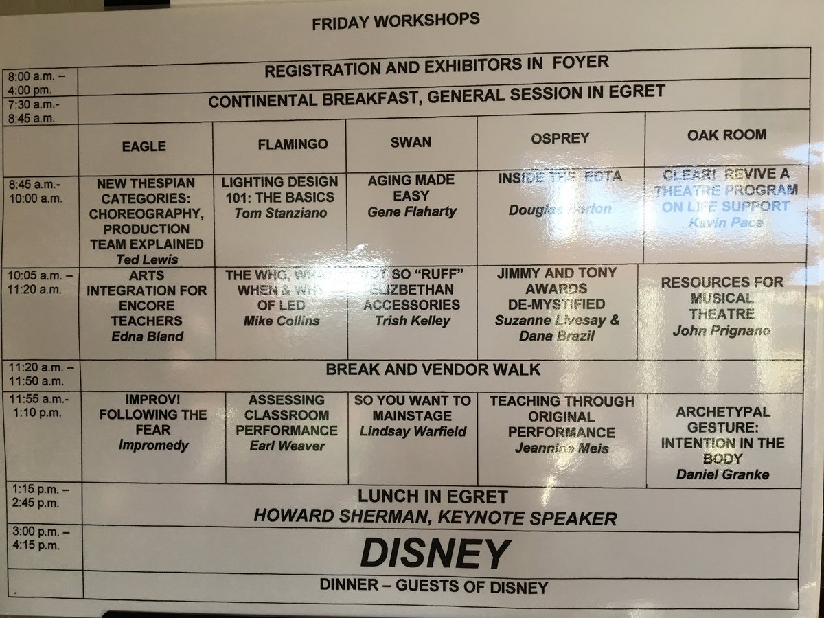 HESherman's tweet photo. I’m at annual conference of the Florida Association for Theatre Educators #FATEmagic17. Here’s what today looks like. https://t.co/ah9PD46DNK