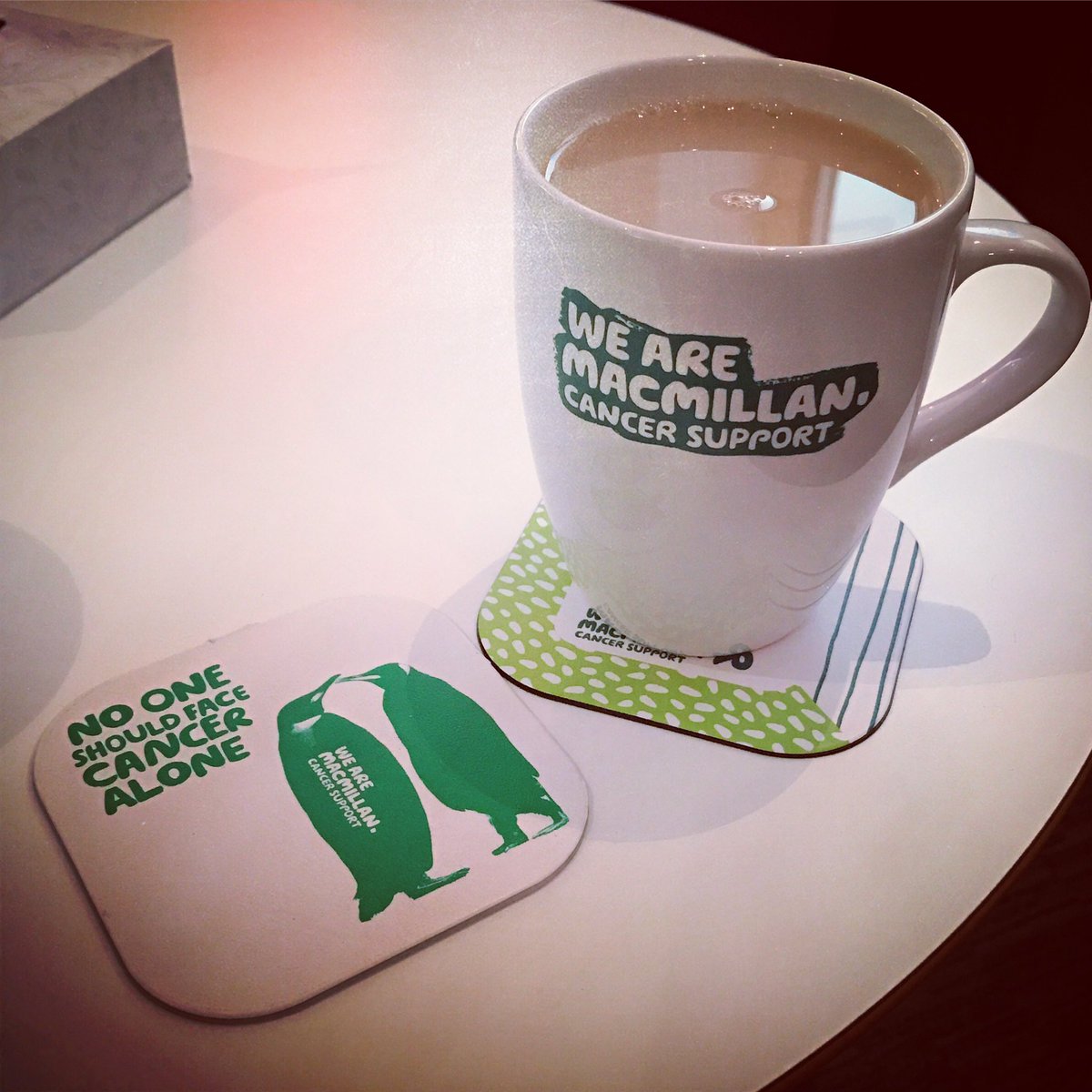 Post-scan cuppa <a href="/macmillancancer/">Macmillan Cancer Support</a> 💚 Relentless cancer treatment is tough. But #cancer won't stop me doing what I want to do. #strongtogether🤝