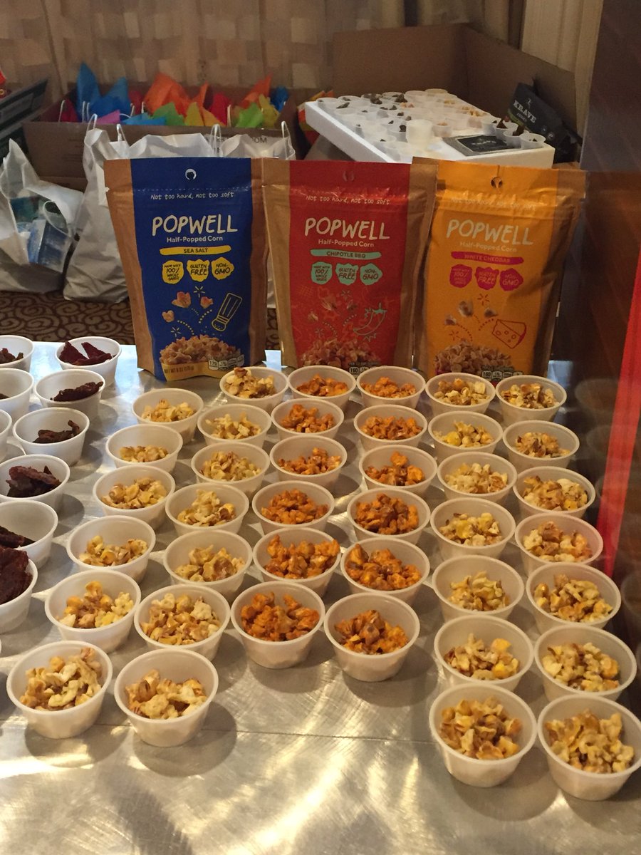 emma_etheridge's tweet photo. Popwell anyone? Try @Hersheys yummy popcorn treat here at #HCASymposium . @CornellMBA @cornellilr https://t.co/KbQt3M4vtc