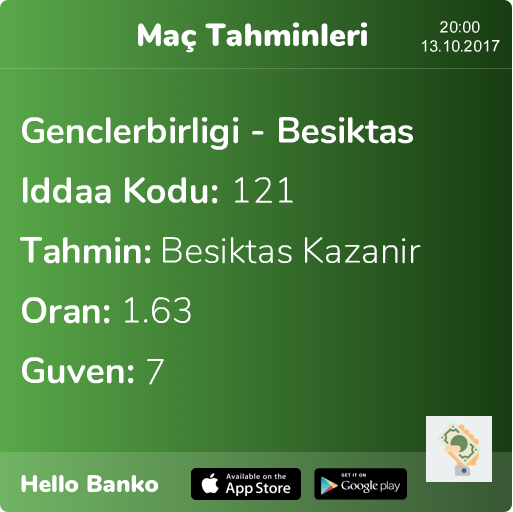 HelloBankoApp's tweet photo. Günün Maçı https://t.co/ryBwk24DJJ #iddaa #iddaakuponu #bahis #bahiskuponu #tahmin #banko #bankomaçlar #bankokupon #bet #bets #ücretsizkupon https://t.co/9DJyy4PCHI