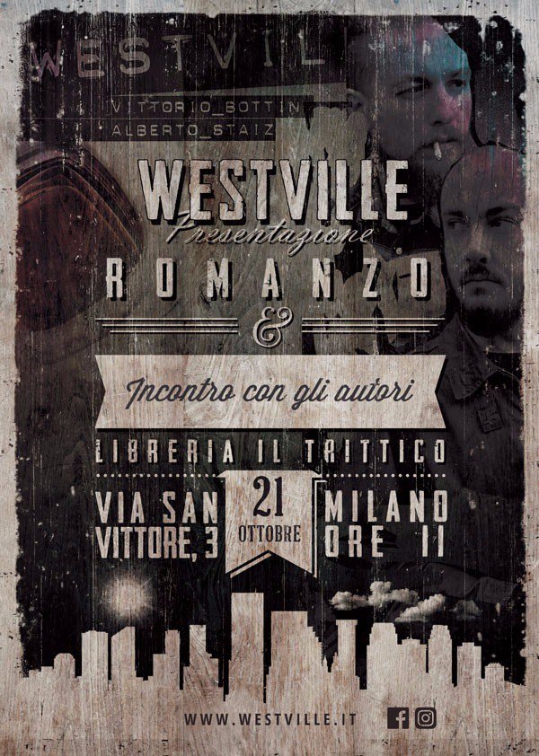 AlStaiz's tweet photo. #Westville in #Milano: sabato 21 ottobre dalle ore 11 presso la libreria Il Trittico #presentazione #romanzo #libreria #librerieindipendenti https://t.co/Fv6HmUGjuJ