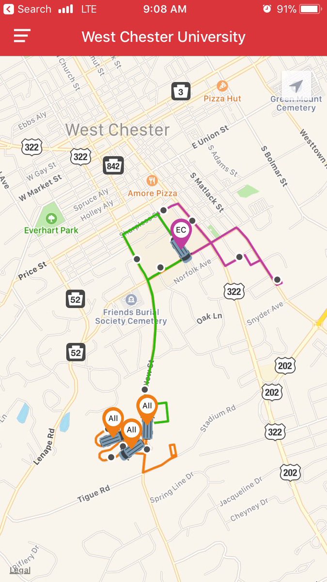 WCUNewsCenter's tweet photo. We are happy to report that DoubleMap for @WCUofPA’s Shuttle Bus System is now up and running this AM! https://t.co/7nI1JIQvRe