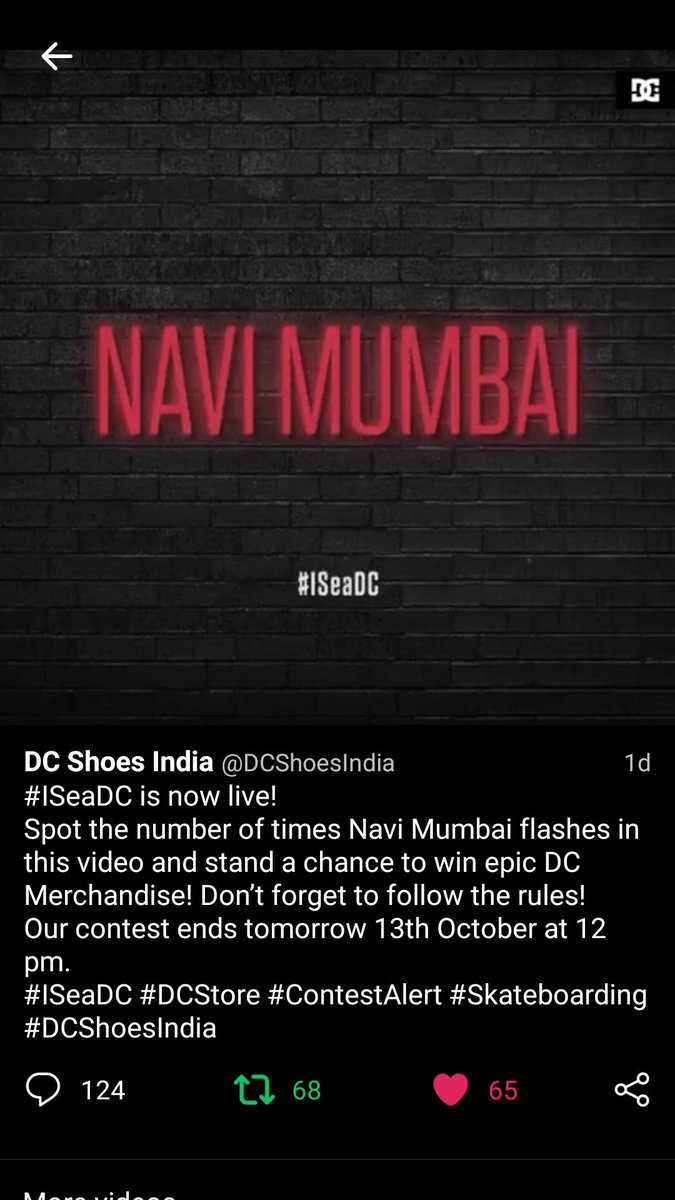 pritish_9's tweet photo. @DCShoesIndia Navi Mumbai flashes '4 TIMES'
#ISeaDC
#DCStore
#Skateboarding
#DCShoesIndia
@auk_sanejourno
@ThakorVaishnavi
@prachimana
@rohannarcos https://t.co/IYNOVUNuDE