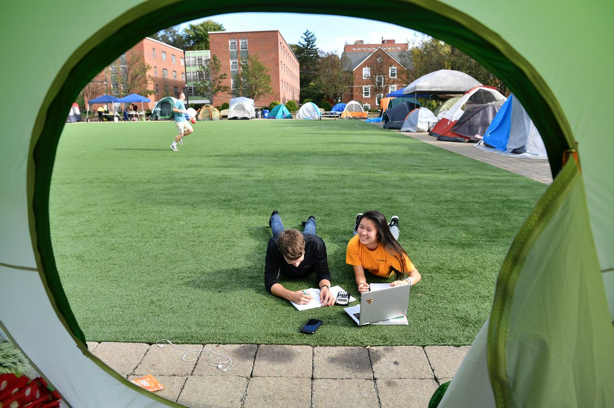 WestVirginiaU's tweet photo. Tent City: a WVU tradition since 2014. ⛺️ https://t.co/DZnWpGiGrj