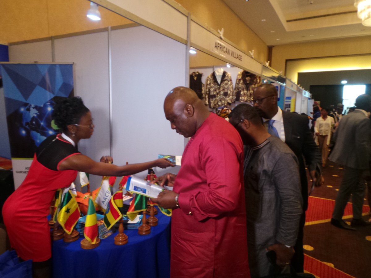 ISWConference's tweet image. @ISWConference : Visit of the Ghanian Deputy  Ministry for Trade M. Carlos Ahenkorah  at the @AAEC_AFRICAN stand