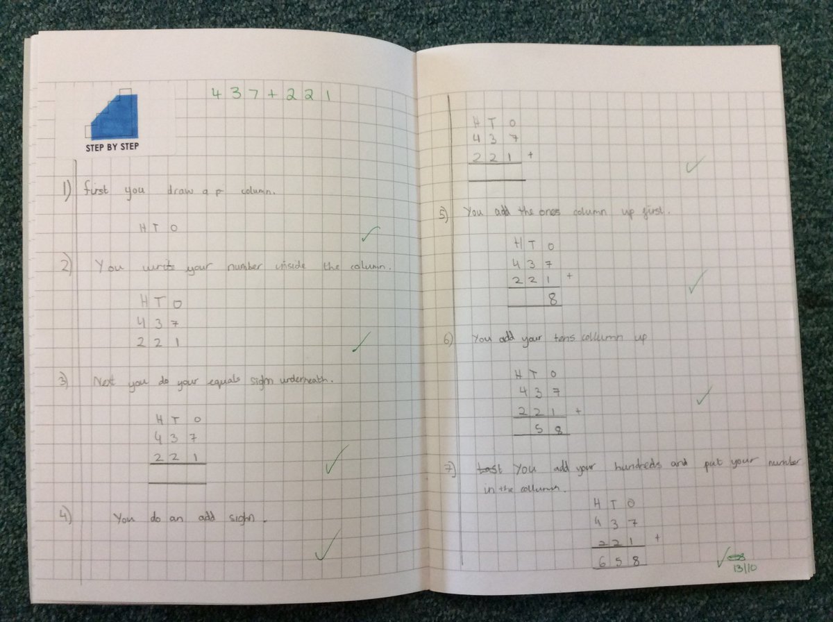 A great example of maths reason from Amelia using our new step by step stickers <a href="/foxfield/">FoxfieldPrimary</a> #maths # column addition