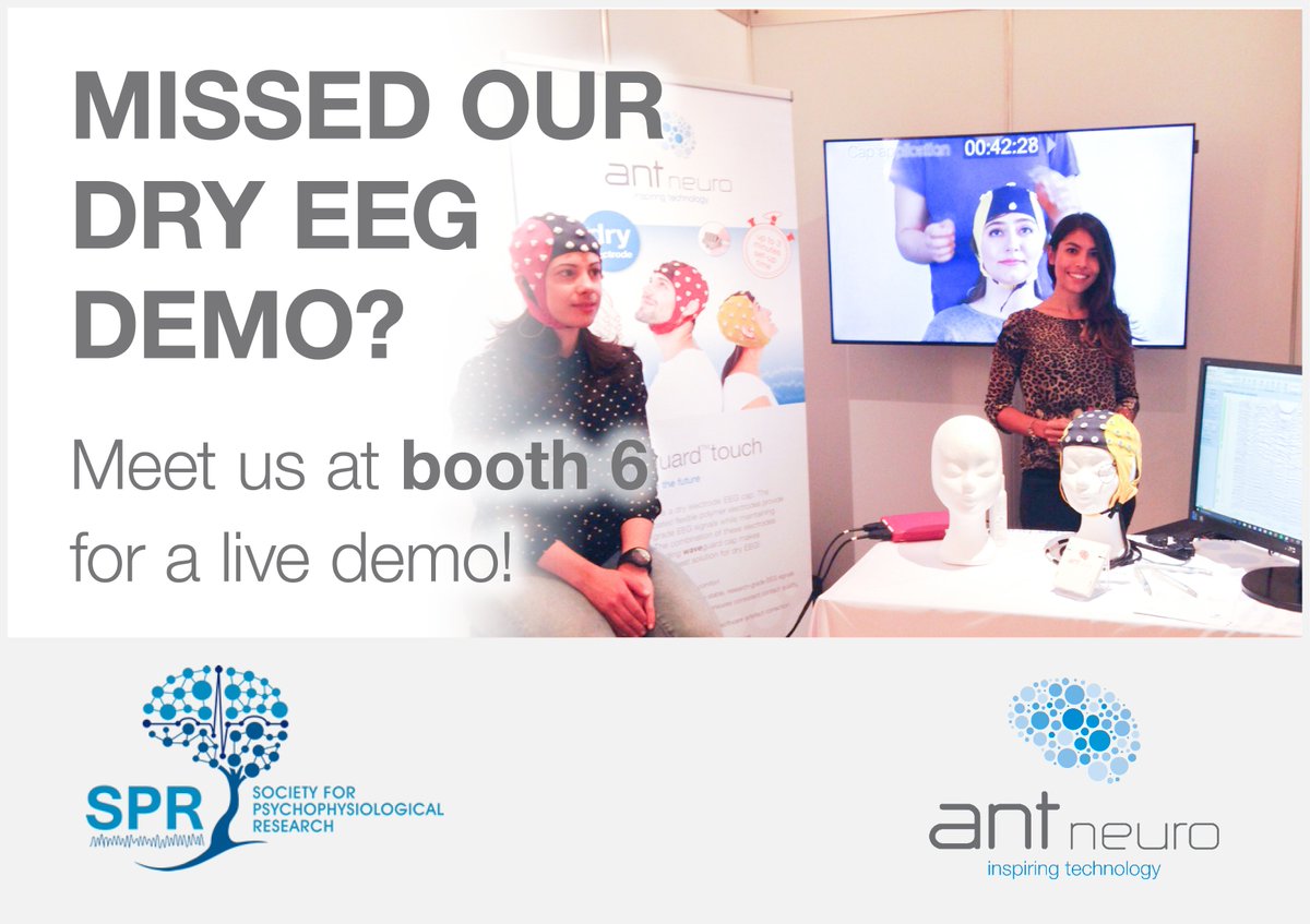 ANTNeuro's tweet photo. Missed the #dryEEG demo? No worries, just meet us at #SPR2017 Prinz Eugen Saal,Booth 6, and we’ll set up the demo within 3 minutes. #EEGcaps https://t.co/cZlivoNWWa