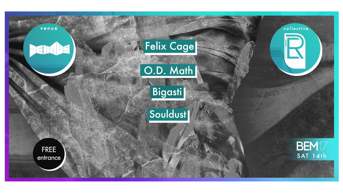 electronicalree's tweet photo. Tomorrow join the crew @ De Haus for Brussels Electronic Marathon!
 @FelixCage x @ODMath x @Bigastimusic x @SouldustMusic 
#bem2017 #crew https://t.co/YBXy21J00N