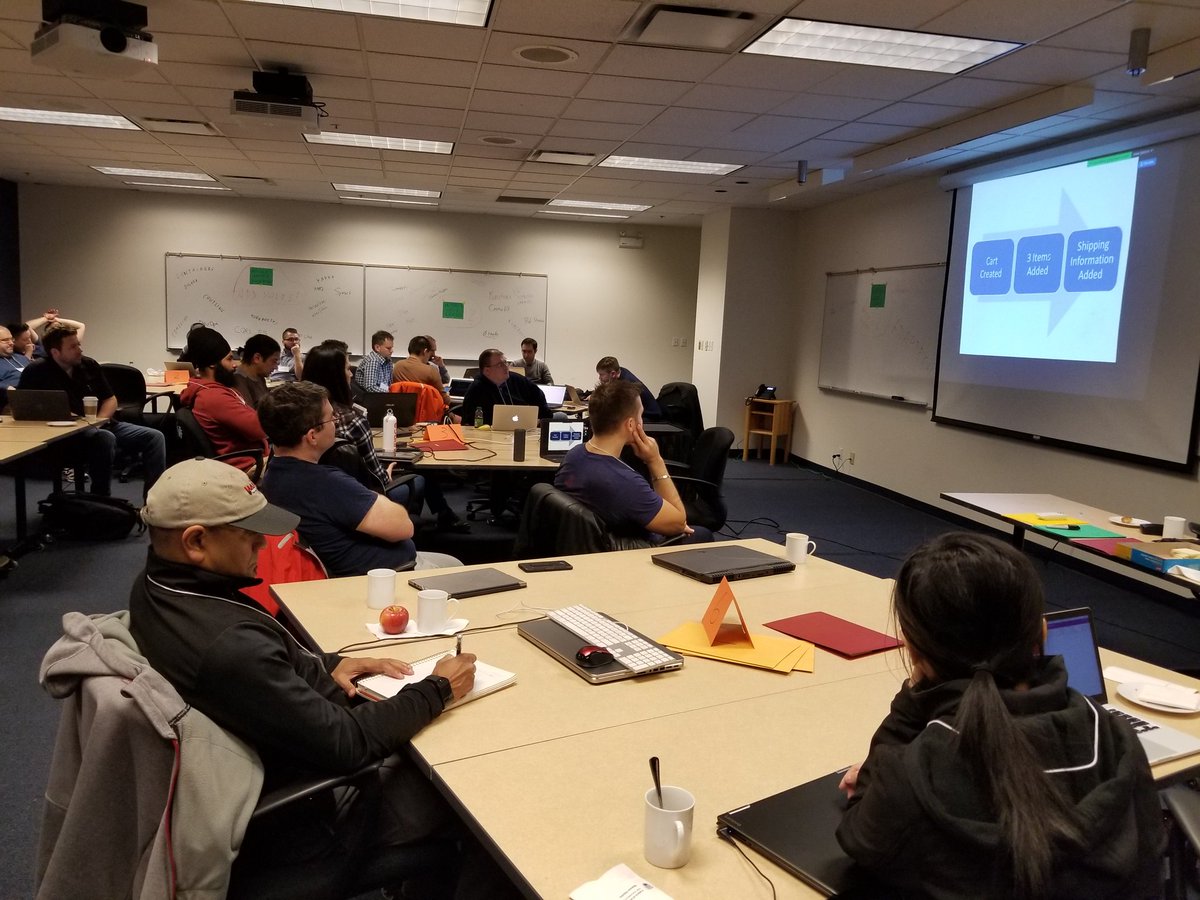 robertreppel's tweet photo. #adaptechworkshop on delivering effective #microservices kicking off with @gregyoung joining us remotely for the keynote. https://t.co/KR2BfUbf5I