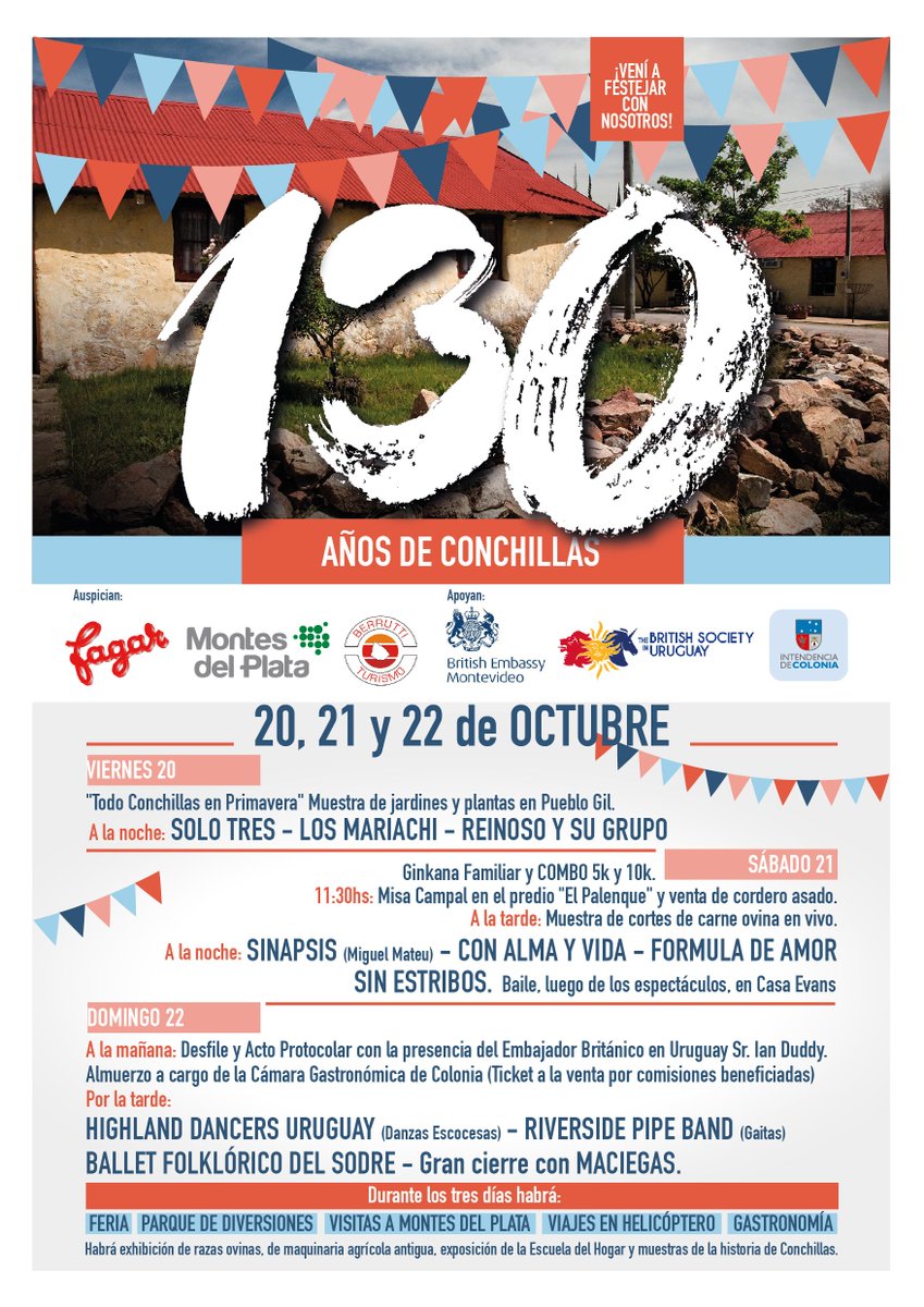 SOFORUCO's tweet photo. @fitogalli Hola, pertenesco a la Sociedad de fomento Rural de Conchillas, queremos invitarte a que nos acompañes a festejar los 130 años https://t.co/Y8Q6HRm8hF