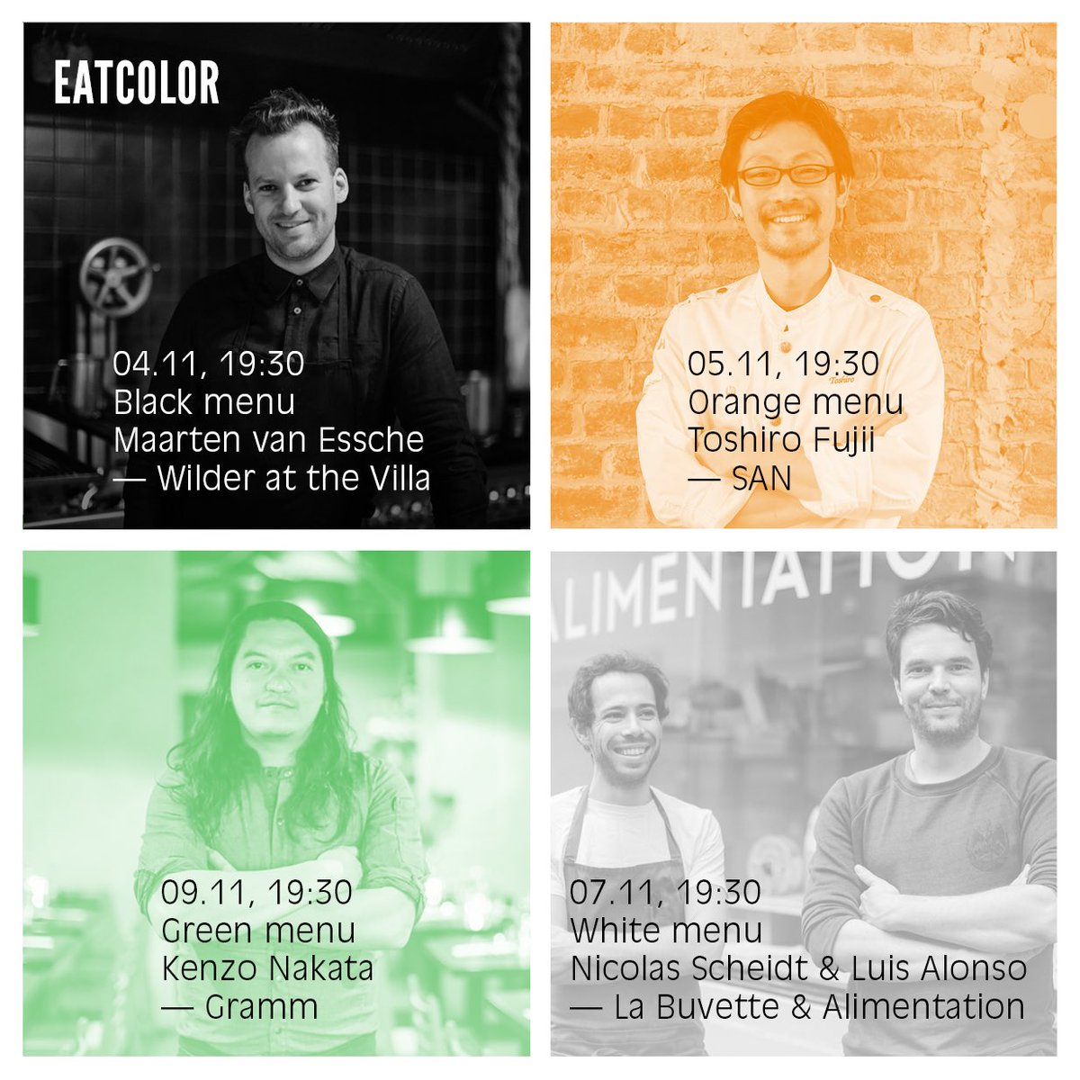 BrusselsKitchen's tweet photo. We're throwing à monochrome pop up restaurant with 4 amazing chefs this November! Check it out here https://t.co/8Arw7S4Tlb https://t.co/0rwadkuI2t