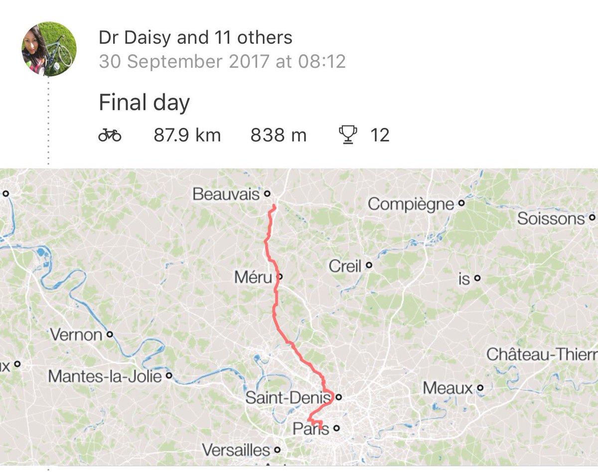 DrDaisyBennett's tweet photo. #L2P Final Day:made it! #Paris 🙌🏽Thx donors,sponsors #Cannondale 300mi without a hitch!🚴🏻‍♀️ https://t.co/c2N4RUfdjP https://t.co/jtkKebdAiI