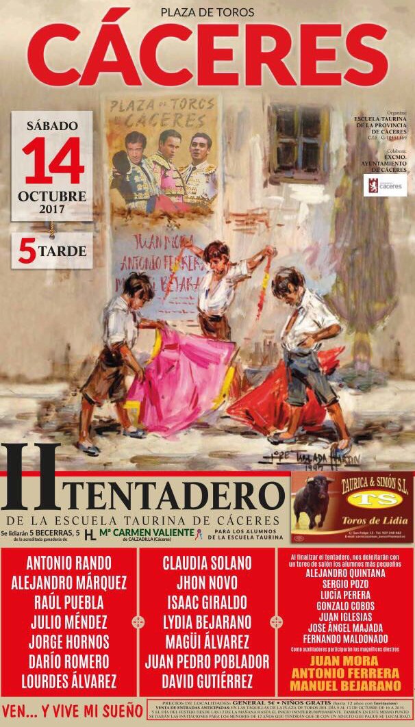 JtaurinaBrozas's tweet photo. ¡ La #BrozasTaurina ya calienta motores !
Mucha ilusión por volver a la plaza de toros de #Cáceres 
📍Mañana nos vamos de #Tentadero 🐃👏 https://t.co/vWYQocfGBT