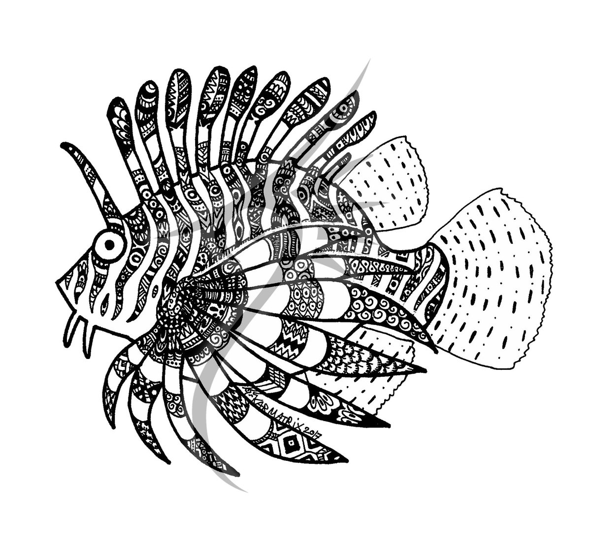 Download Tribal Lionfish Tattoo