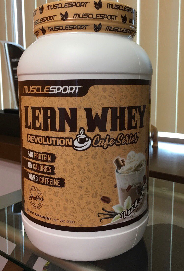 HealthSpot's tweet photo. New Lean Whey arriving next week ! 24g of proteins and 100mg of caffeine per scoop. @TeamMuscleSport https://t.co/zsnV9pnsxF