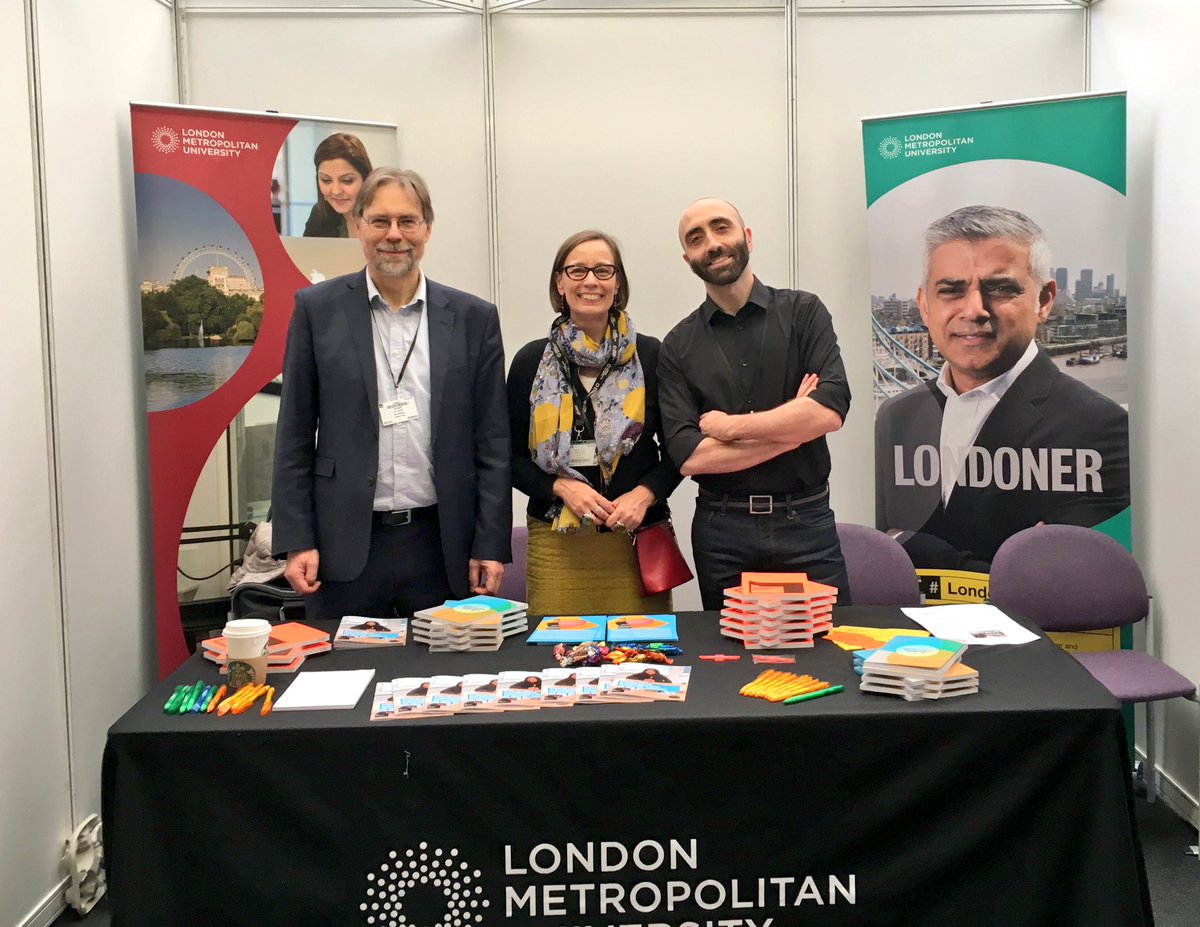 LondonMet_TI's tweet photo. Spot the Professors! w/@SadiqKhan #LanguageShow #Stand70 #LondonMet https://t.co/u98Hn3Ejgu