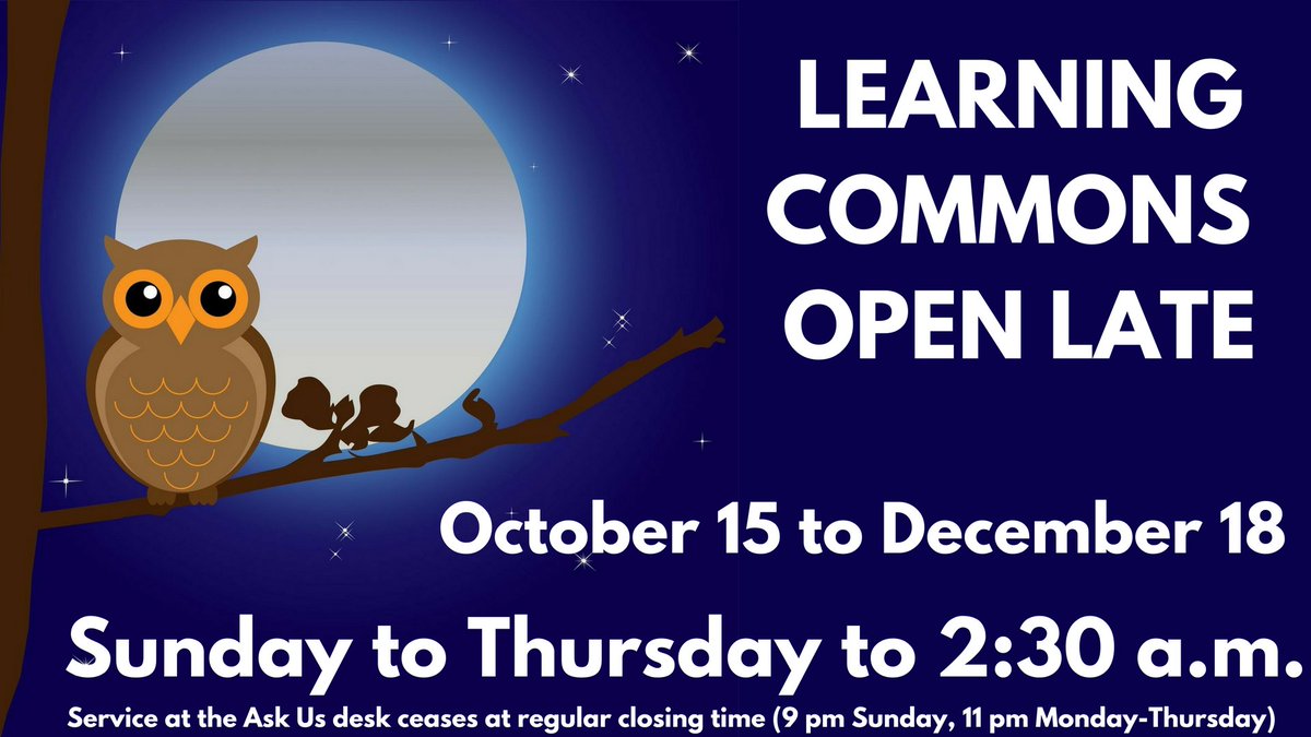 brock_library's tweet photo. Coming soon! #LateNightLibrary begins Sunday October 15th! https://t.co/HBZ05jpx0F
