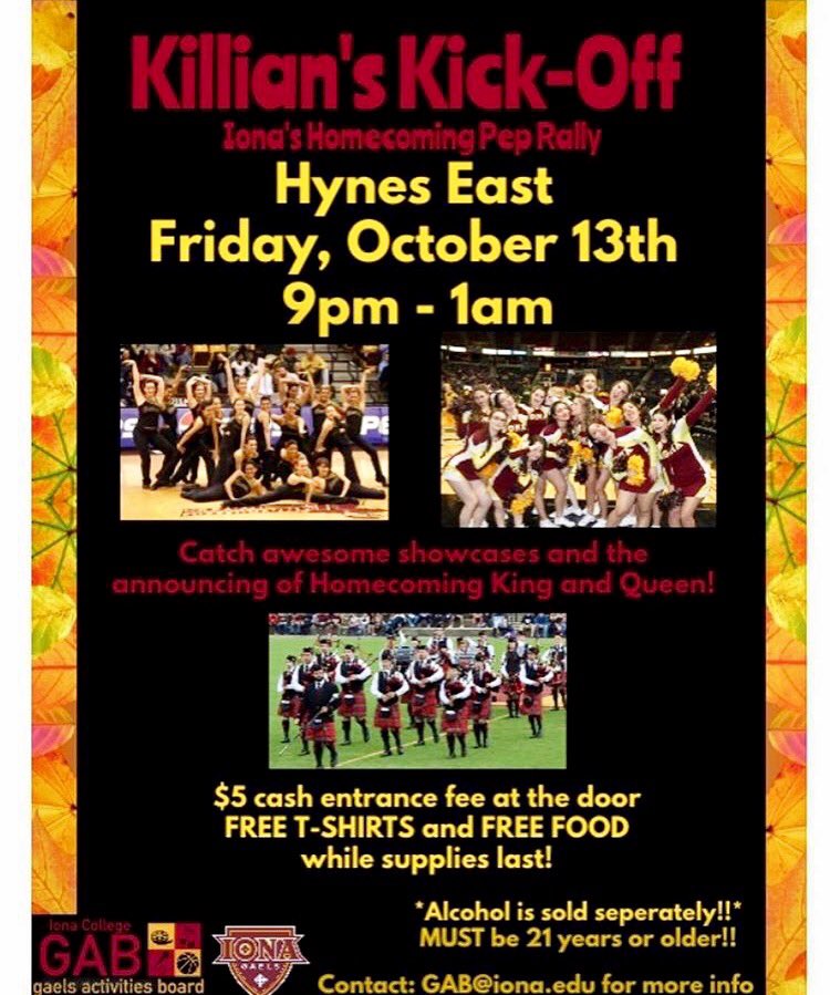 Happy Homecoming weekend!! Please join us tonight at Killian's Kick-Off from 9pm - 1am! We hope to see you there! 💃🏼❤️😊