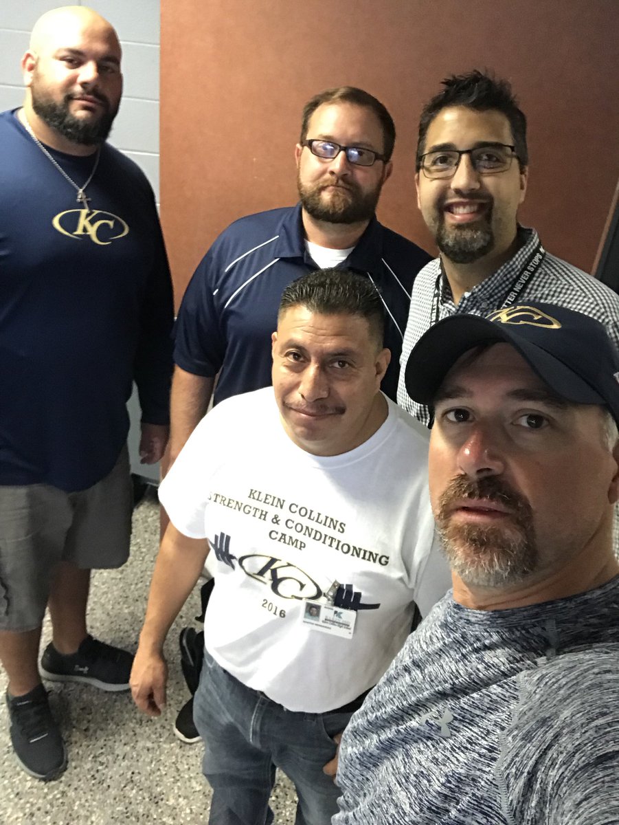 CoachMTroutman's tweet photo. KC Selfie Challenge- Local playground equipment, KISD maintenance worker, KC students, 5 positive notecards #group27 @KleinCollins https://t.co/oJCHyVcpvz
