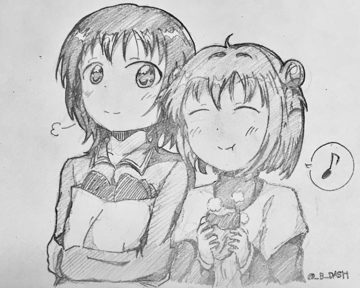 #ゆるゆり版深夜の真剣お絵描き60分一本勝負
お題:食欲の秋 で結衣とあかり 
