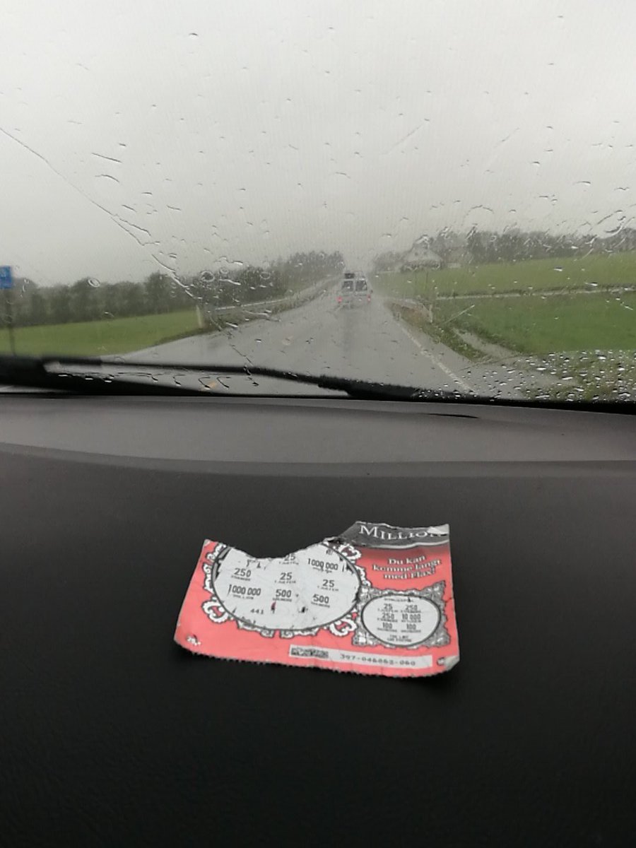 Ebbiebutts's tweet photo. #FridayThe13th shitty weather driving... to lure away any possible bad luck we put some good luck on the dashboard. :3 #flaxlodd https://t.co/58cNEy0lD8