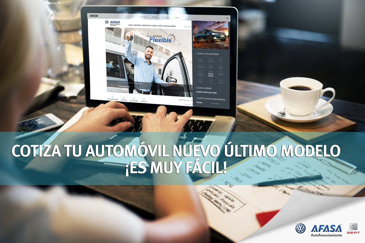 AFASA's tweet photo. Cotiza el @Volkswagen_MX o el @SEAT_Mexico nuevo último modelo que más te guste. Entra aquí 👉https://t.co/4wr2x8Fk09 #SinBuró #SinEnganche 😉🚗🎊 https://t.co/FQMrMz7IGR
