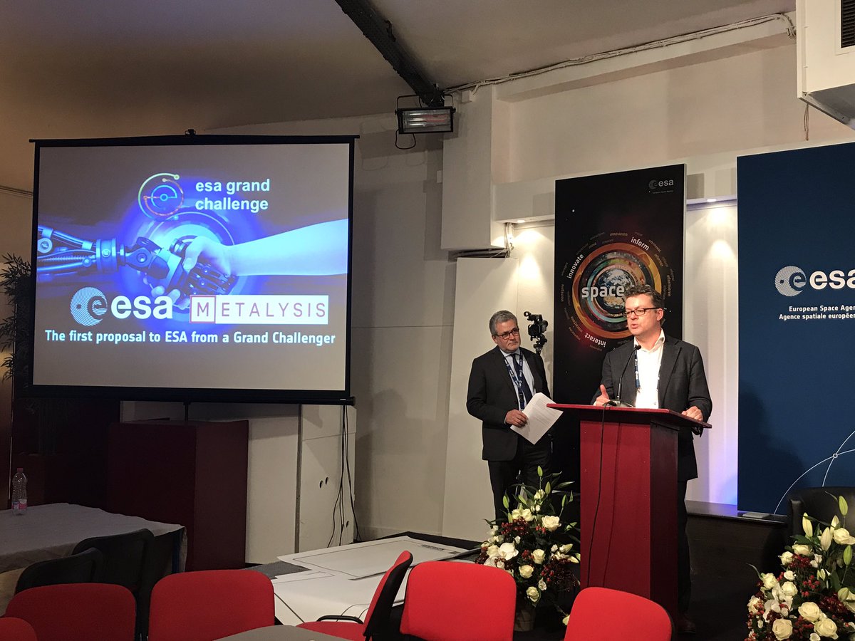 ESASpaceEconomy's tweet photo. #GESW the first application received by ESA from a Grand Challenger, today at the Global Space Economic Workshop https://t.co/Zm4qxibELA