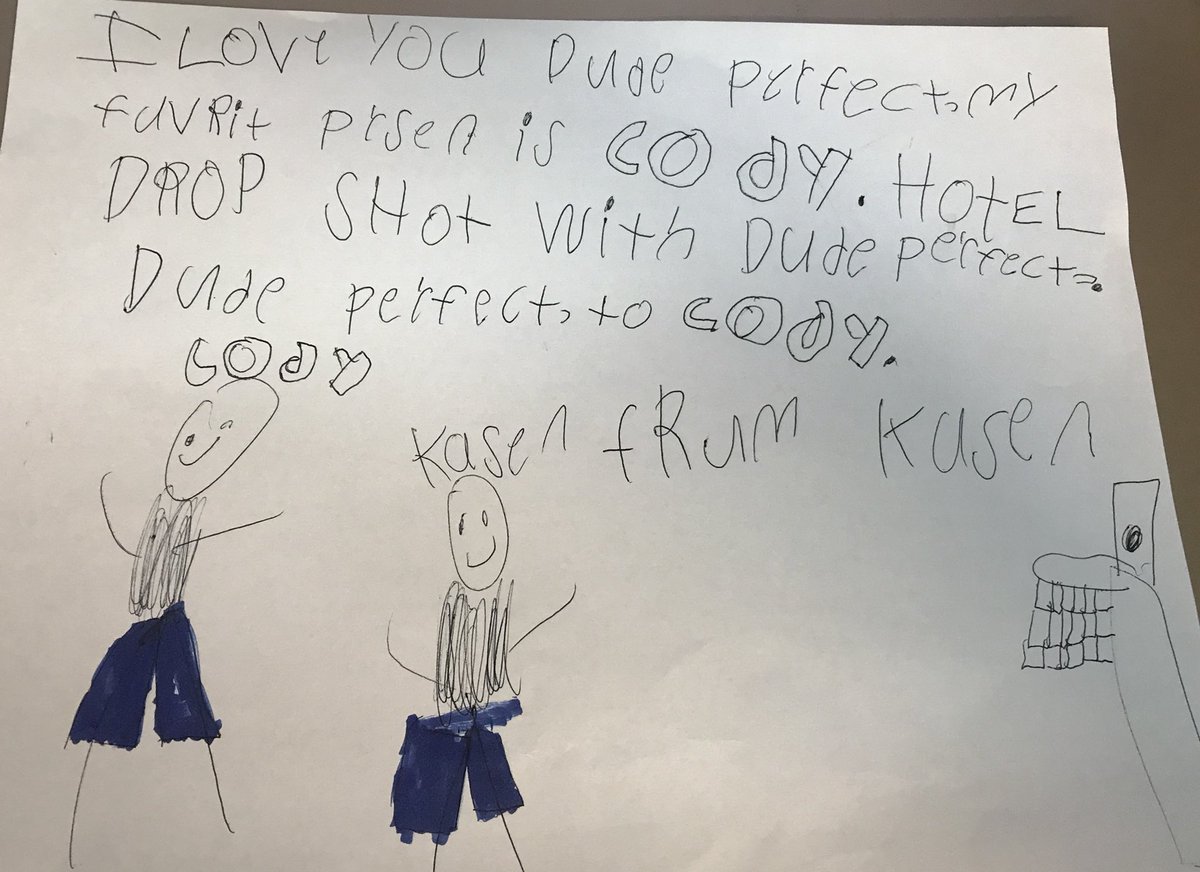 KJAdams302's tweet photo. My 6 year old son Kasen is a huge fan of @DudePerfect and @Codes87, tons of their YouTube clicks are from him. #poundit #noggin #hatthrow https://t.co/cLUtrQY4Fd