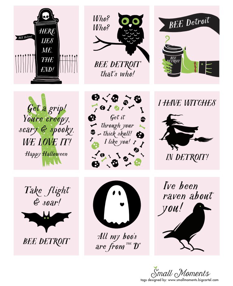 BEE_detroit's tweet photo. How awesome r these #BEEdetroit #Halloween tags? Read the story about the talented artist on FB: https:/www.facebook.com/beedetroitcity/ https://t.co/ESOXHlt8Hk