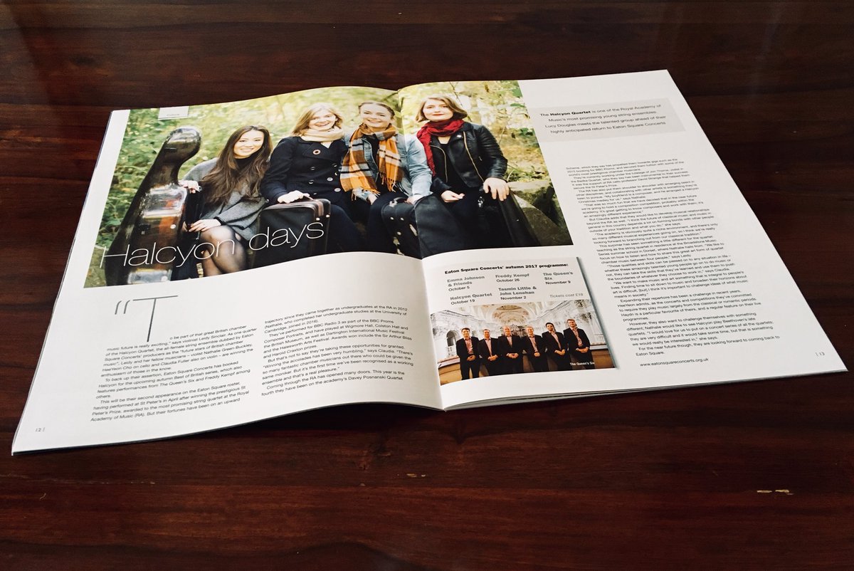 Halcyon Quartet (@halcyonquartet) on Twitter photo We’re featured in this month’s Belgravia Magazine ahead of next week’s concert at <a href="/EatonSqConcerts/">Eaton Square Concert</a> ! pubbiz.com/publications/b… <a href="/belgraviamag/">Belgravia magazine</a> We’re featured in this month’s Belgravia Magazine ahead of next week’s concert at <a href="/EatonSqConcerts/">Eaton Square Concert</a> ! pubbiz.com/publications/b… <a href="/belgraviamag/">Belgravia magazine</a>