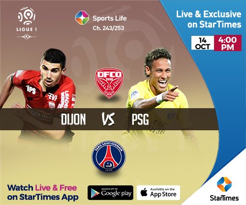 PulseNigeria247's tweet photo. #FeaturedPost
Can FC Dijon survive the heat of the PSG’s attacking trio? Live on #STSportsLife Ch.246/252 @ 4:00PM, Sat 14 Oct https://t.co/1bdbkfIHVR