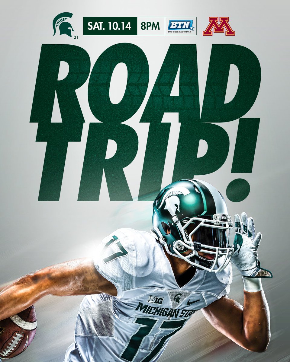 MSU_Football's tweet photo. #OntheRoadAgain #BeatMinnesota https://t.co/EPj7039OYA
