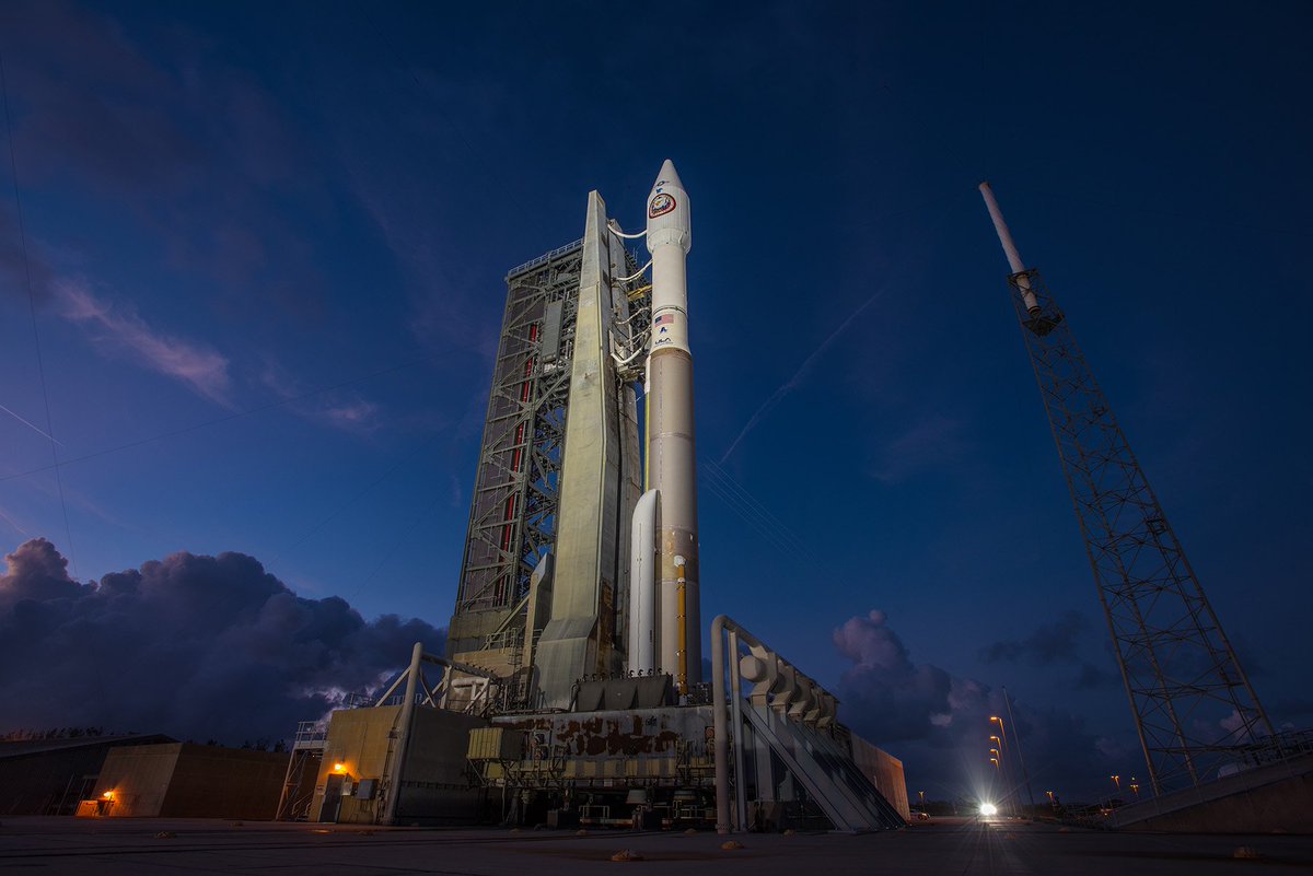 Sunset pic of #AtlasV with #NROL52 on the launch pad last night. Liftoff planned for Oct 14 at 3:31amET bit.ly/av_nrol52 <a href="/NatReconOfc/">NRO</a>